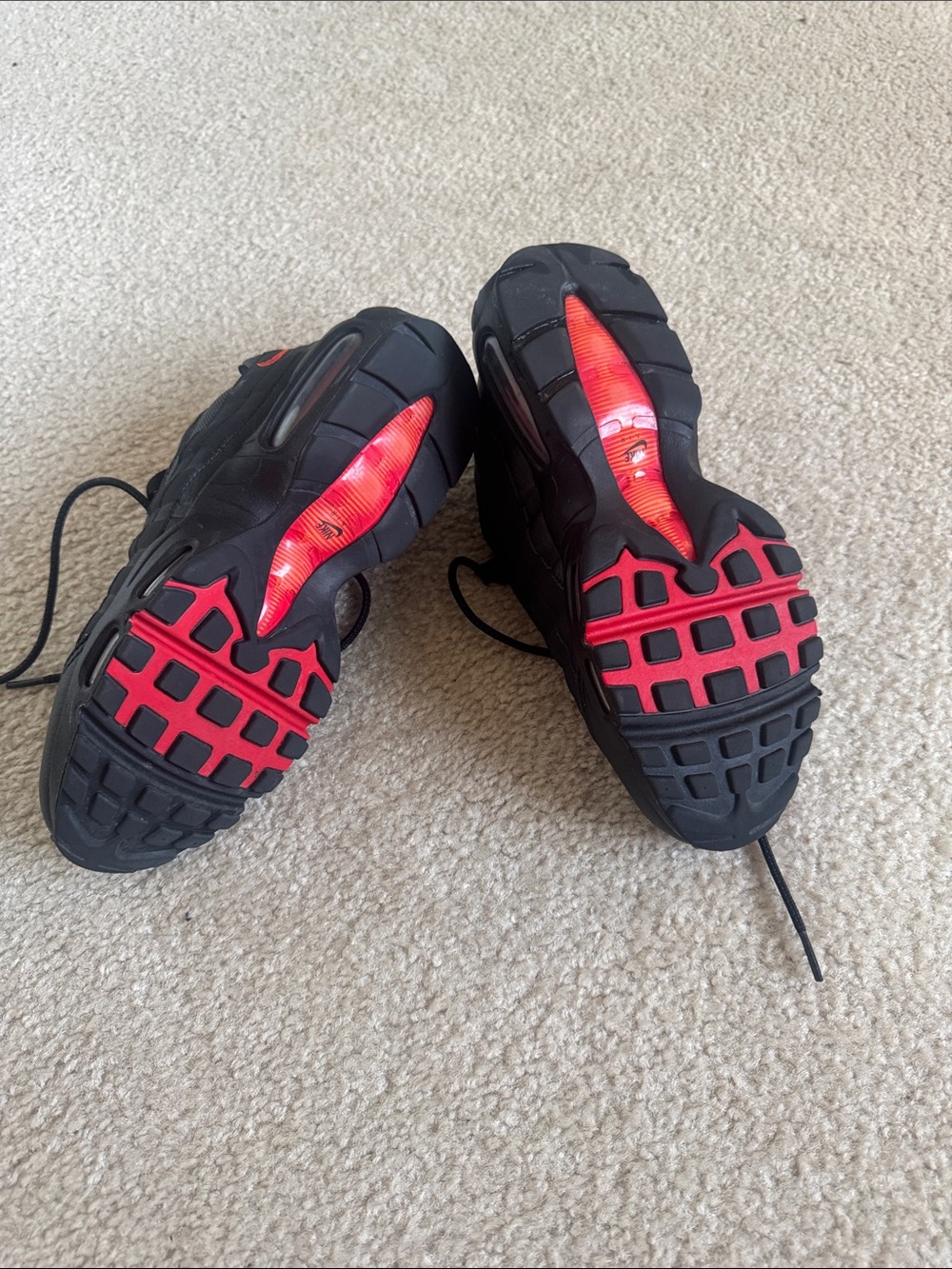 Nike Men’s Black Sneakers with Orange and Red Logo Accents - Picture 8 of 10